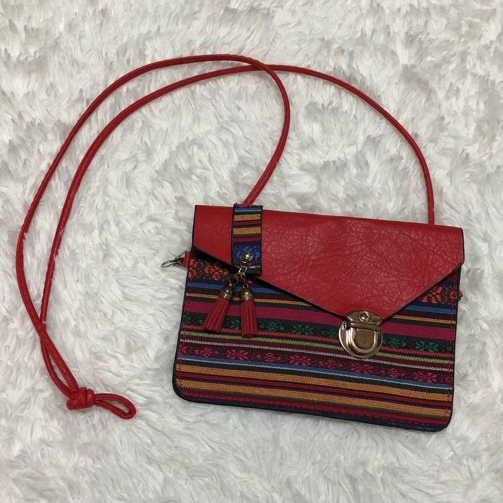 Handmade Boho Aztec Guatemalan Print Crossbody Bag - Picture 5 of 11